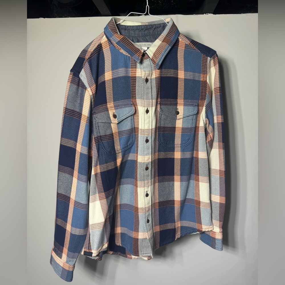 Outerknown Blue and Orange Textured Shirt